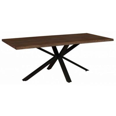 Kaprun 2m Charcoaled Solid Oak Dining Table - Spider Legs
